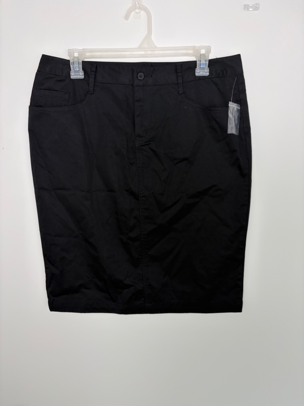 Norma Kamali Classic Black Knee-Length Pencil Skirt - Cotton - NWT - Sz 10